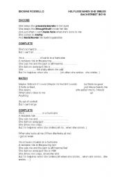 English Worksheet: backstreet boys song