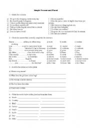 English Worksheet: Simple Present and Plural