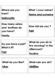 English worksheet: Questions about you
