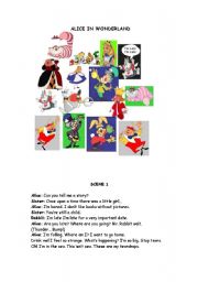 English Worksheet: PLAY -ALICE in WONDERLAND (end of the year show)