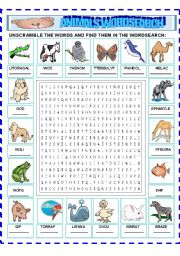 ANIMALS WORDSEARCH