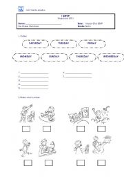 English Worksheet: EVERYDAY ACTIVITIES