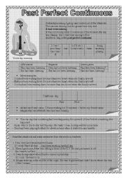 English worksheet: past perfect continuous (Black and White version)