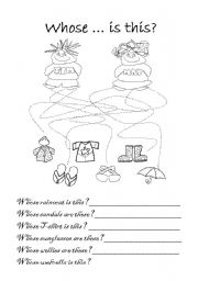 English Worksheet: May & Tim. Whose... is this?