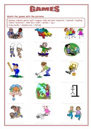 English Worksheet: games and sports