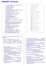 English Worksheet: unit 12 8thyear spot on personality adj /prefix (negative) self study sheet
