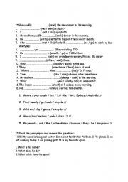 English Worksheet: present tense