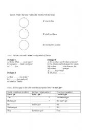 English worksheet: Revision of TIME, verb  to be and have got