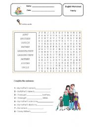 English Worksheet: Family