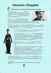 English Worksheet: Charlie Chaplin - past simple