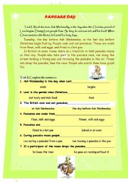 English Worksheet: Pancake Day