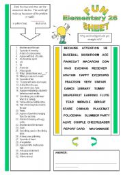 English Worksheet: Fun Sheet Elementary 26