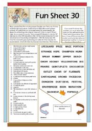 English Worksheet: Fun Sheet 30