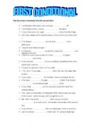 English Worksheet: FIRST CONDITIONAL