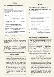 English Worksheet: time expressions in writing stories