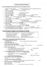 English Worksheet: EXERCISES FOR REINFORCEMENT