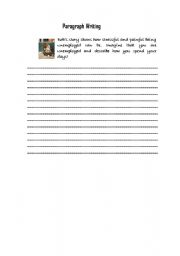 English worksheet: paragraph writing