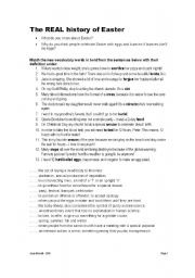 English Worksheet: The REAL History of Easter