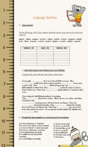 English Worksheet: Language revision- simple past worksheet (or mini-test)