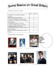 English Worksheet: Basics on Great Britain