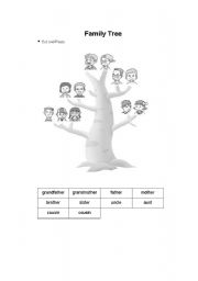 English Worksheet: Family Tree (three worksheets)