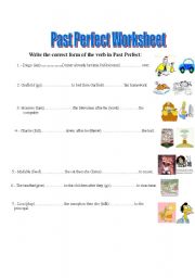 English worksheet: Past perfect