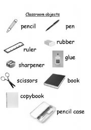 English Worksheet: Classroom objects