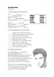 English worksheet: dont be cruel