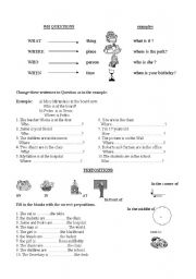 English Worksheet: wh questions 
