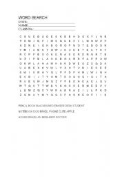 English Worksheet: WORD SEARCH