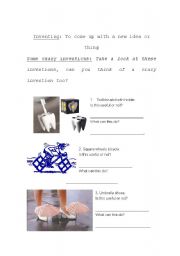 English worksheet: Crazy inventions