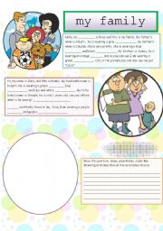 English Worksheet: MY FAMILY (description)