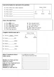 English Worksheet: The Simple Present Tense (family and have/has)