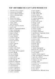 top 100 verbs