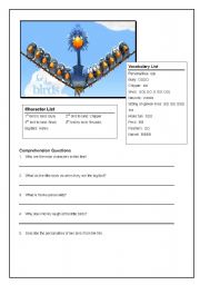 English Worksheet: For the Birds Pixar Short