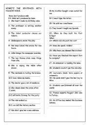 English Worksheet: PASSIVE VOICE