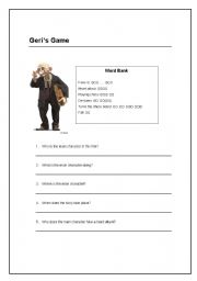 English Worksheet: Geris Game Pixar Short