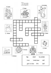 English Worksheet: Toys Crossword