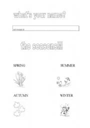 English worksheet: The seasons