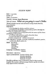 English Worksheet: lesson plan