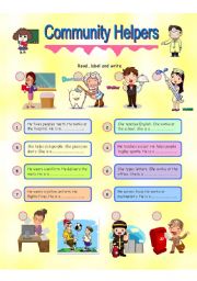 English Worksheet: Community Helpers