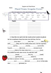 English Worksheet: plurals