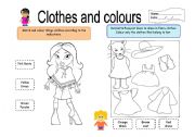 English Worksheet: Clothes and colours