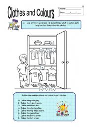 English Worksheet: Peters wardrobe