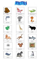 English worksheet: ANIMAL LISTS