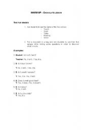 English worksheet: Chocolate Warm up