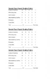 English Worksheet: Senate Race Rubric