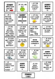 English Worksheet: BOARD GAME TYPE 1