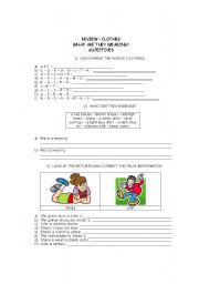 English worksheet: intro units 3-4