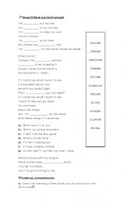 English worksheet: Things Ill never say by Abril Lavigne